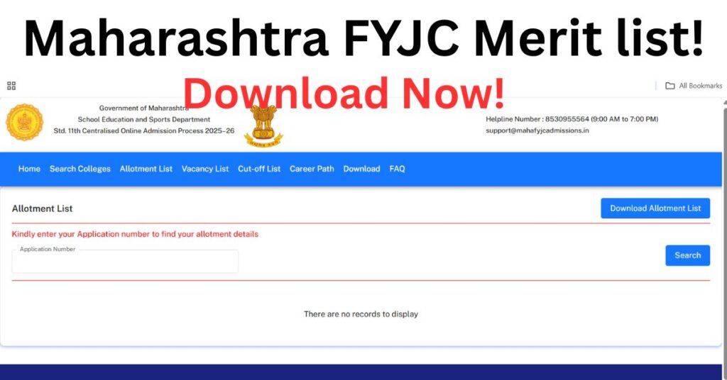 Maharashtra FYJC Merit list!