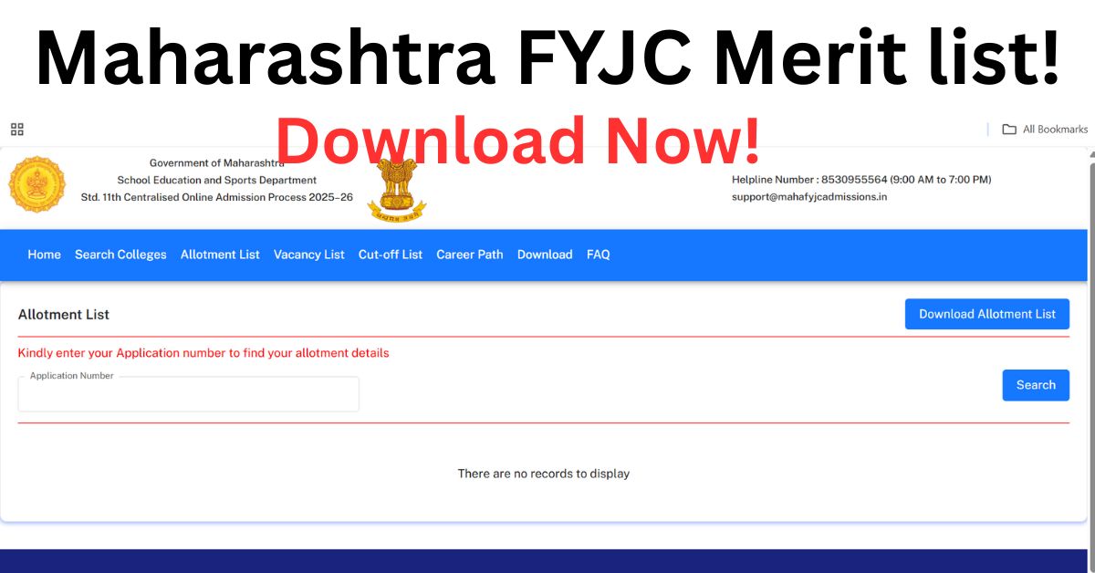 Maharashtra FYJC Merit list!