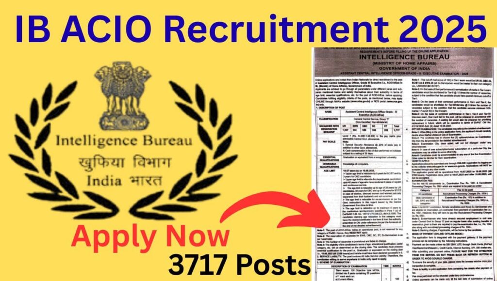 IB ACIO Recruitment 2025