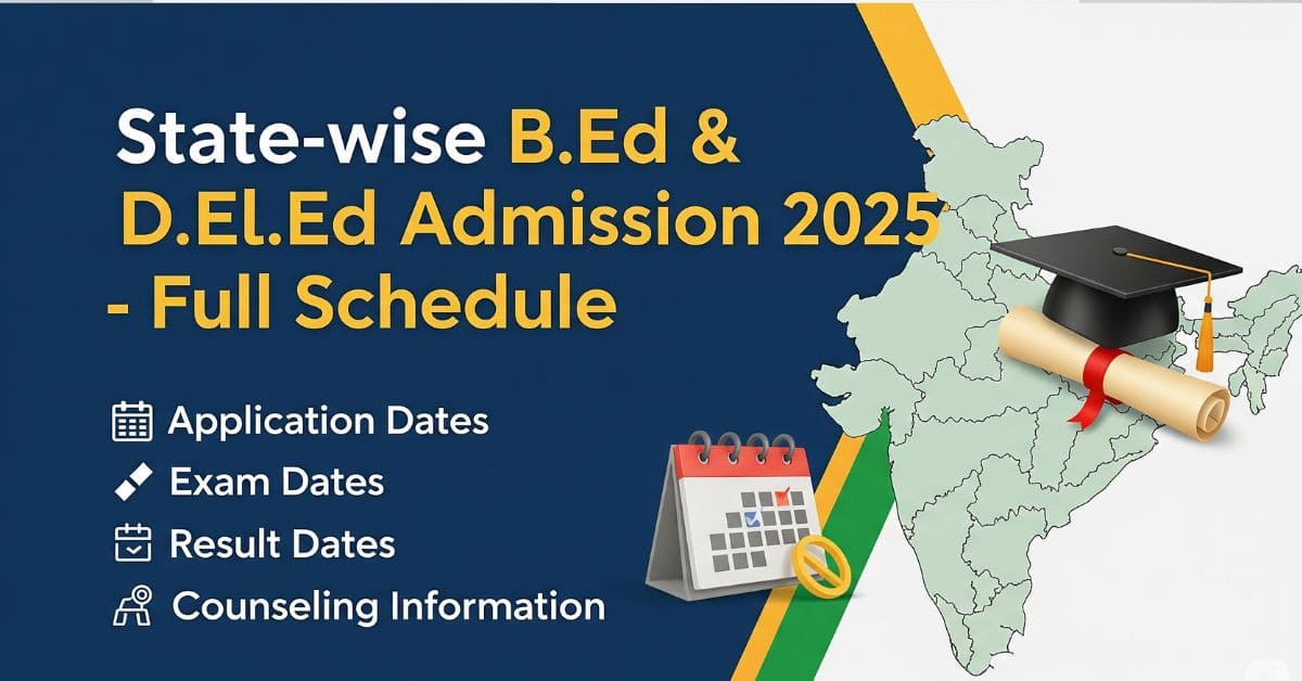 State-wise B.Ed & D.El.Ed Admission 2025