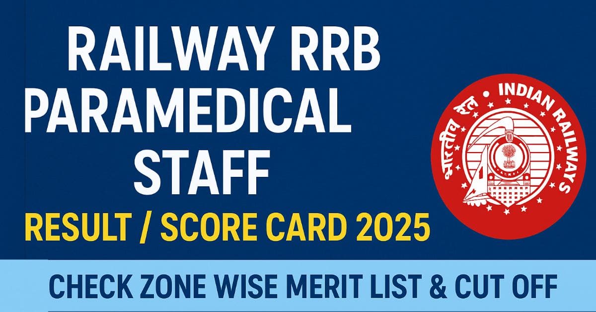 RRB Paramedical Staff Result 2025